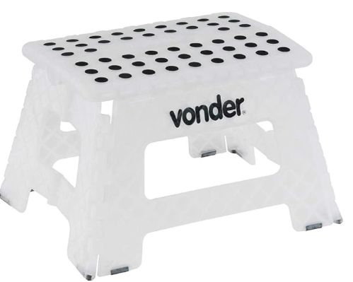 Vonder Banqueta Plástica Dobrável Branca Altura 220 Mm